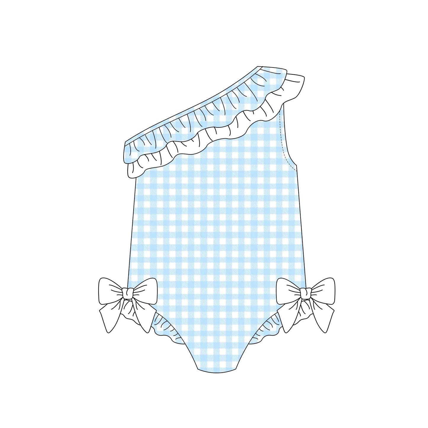 Girls double bow swimsuit