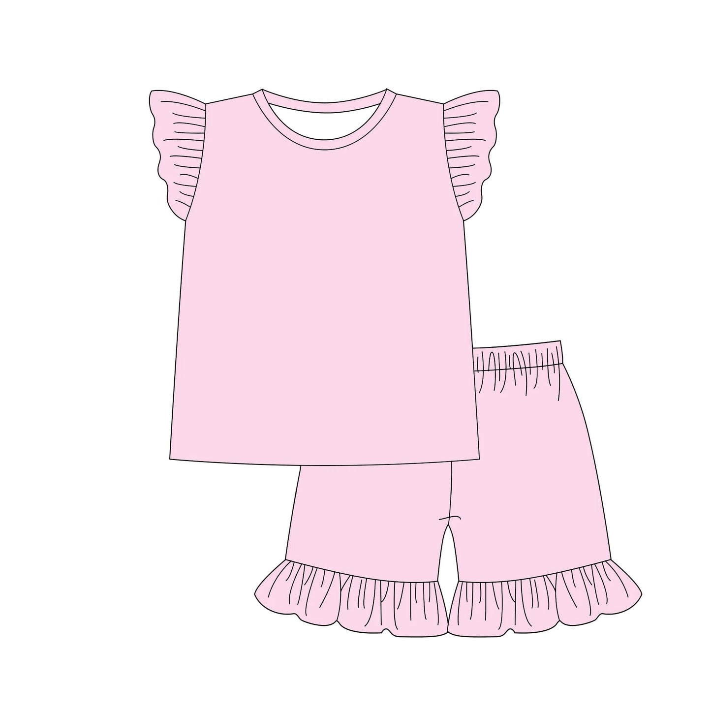 Girls two piece pink thrill t shirt  & shorts set