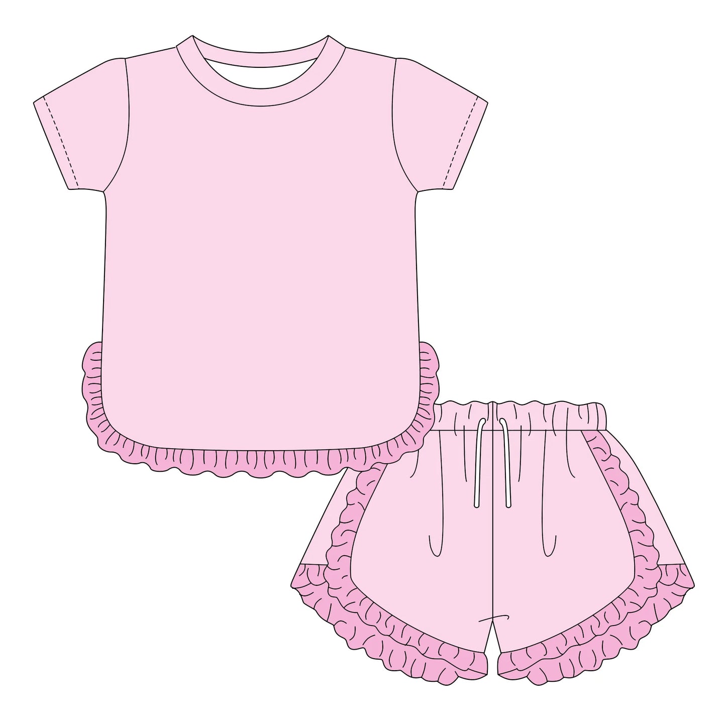 Girls pink thrill T-shirt and shorts set