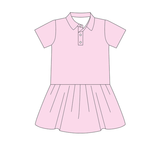 Girls pink cotton dress