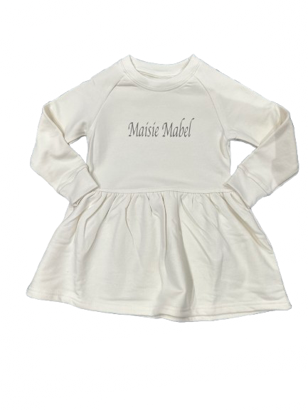 Personalised raglan girls cotton dresses