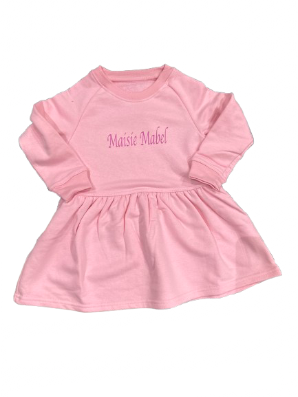 Personalised raglan girls cotton dresses